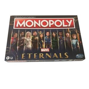Marvel Eternals Monopoly Game with Red and Black Accents